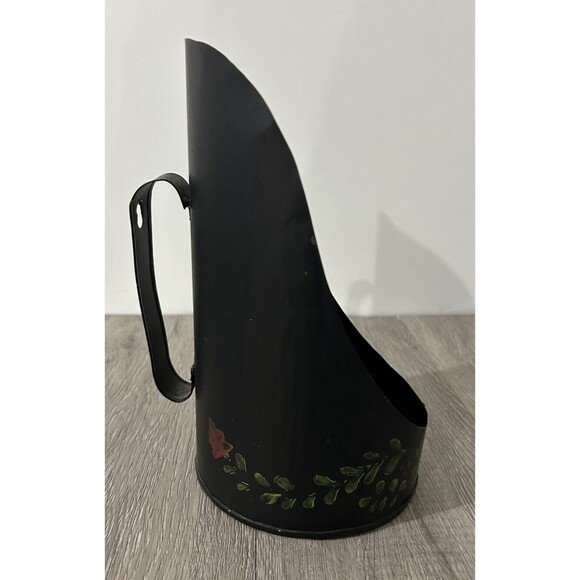 Vintage Metal Candle Holder w/Handle Tole Ware Painted Cottagecore Country - Picture 1 of 10